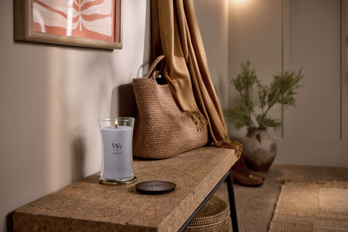 WoodWick Large Hourglass Candle - Lavender & Cedar