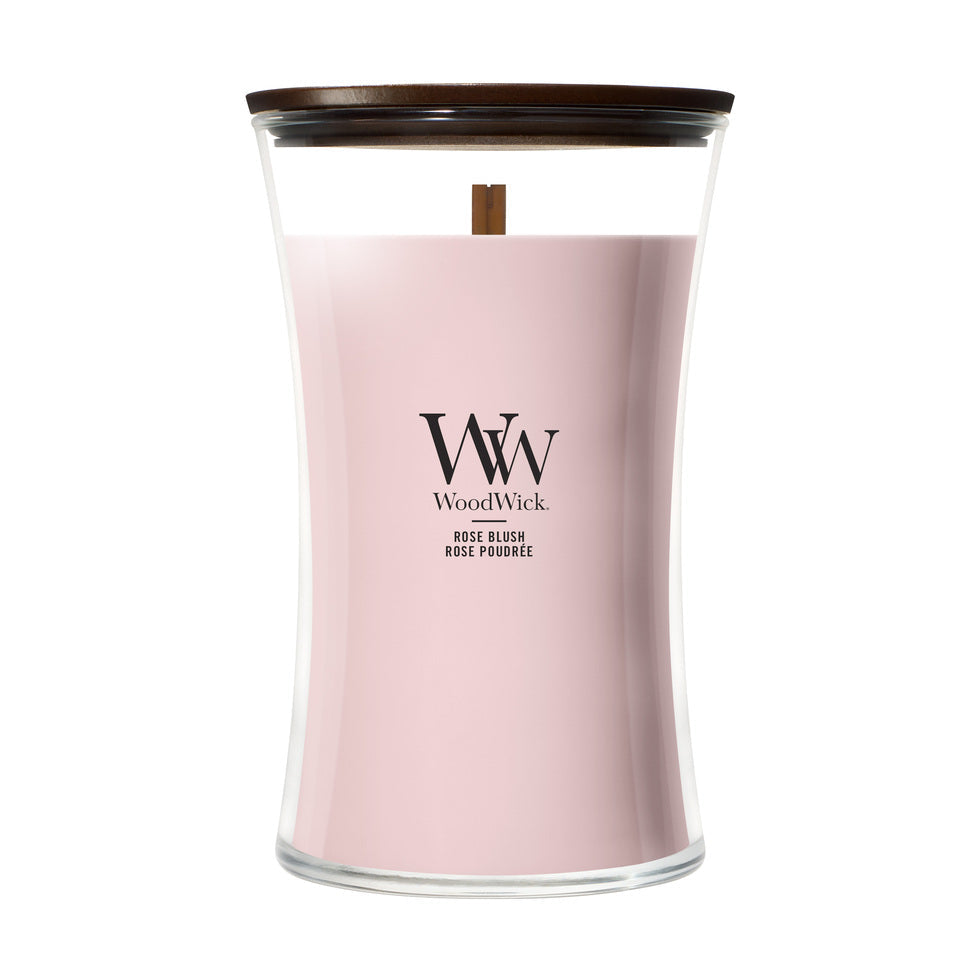 WoodWick Large Hourglass Candle - Rose Blush