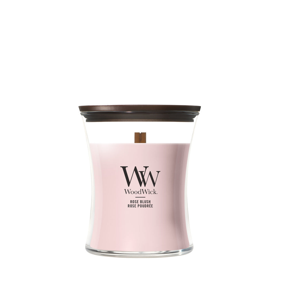 WoodWick Medium Hourglass Candle - Rose Blush