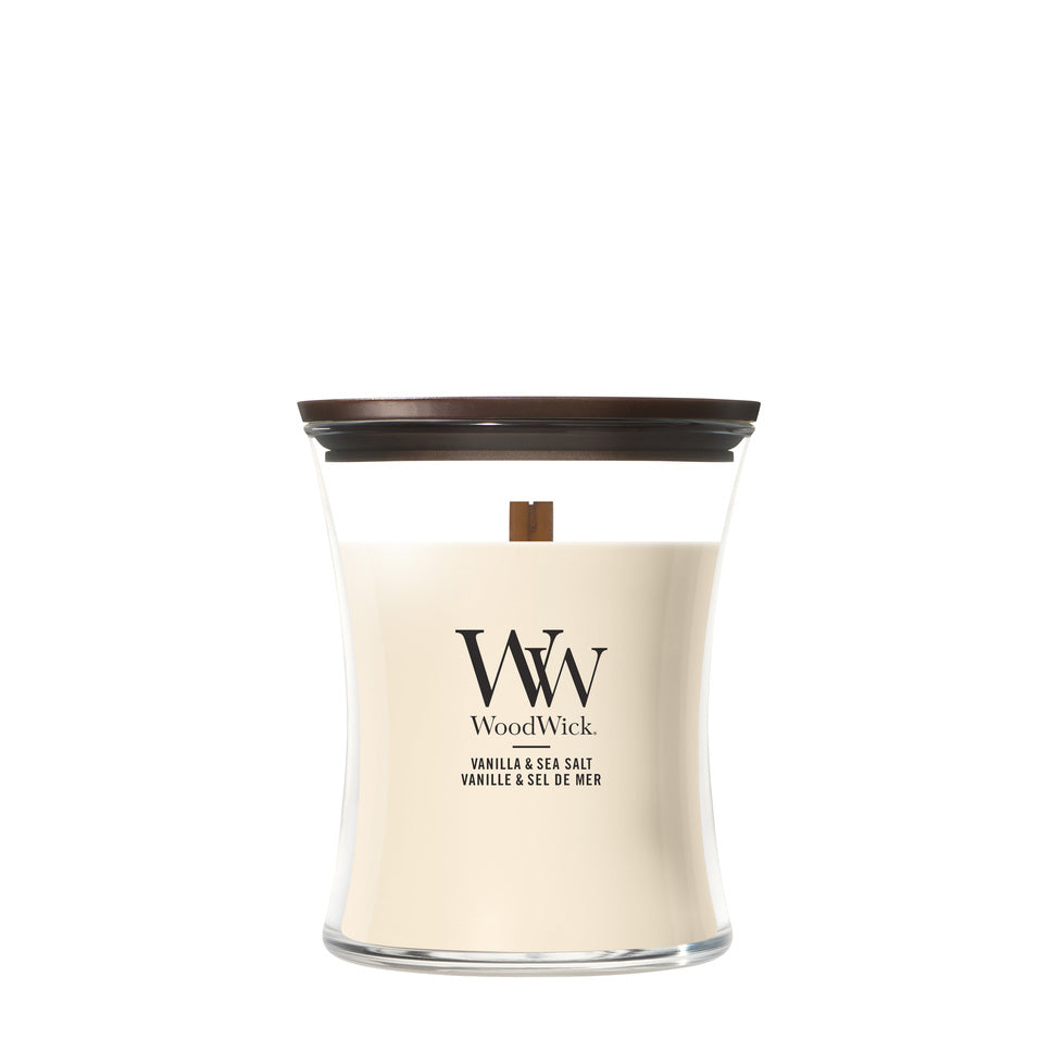 WoodWick Medium Hourglass Candle - Vanilla & Sea Salt