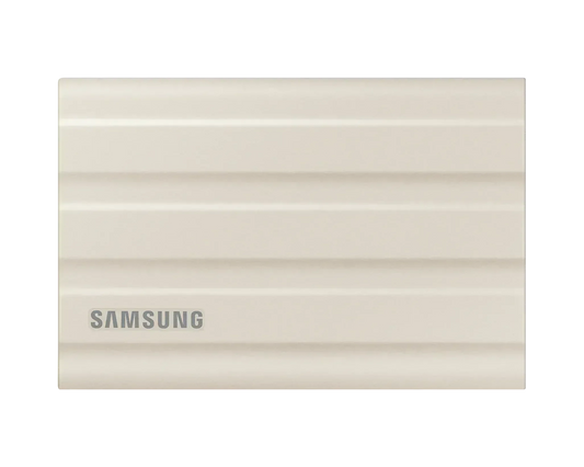SAMSUNG T7 SHIELD PORTABLE SSD 2 TB, TRANSFER SPEED UP TO 1050 MB/S, USB 3.2 (GEN2, 10GBPS) BACKWARDS COMPATIBLE, AES 256-BIT HARDWARE ENCRYPTION COLOUR: BEIGE 3 YEARS WARRANTY FEATURES: SUPER FAST EXTERNAL STORAGEUP TO 9.5 TIMES FASTER THAN EXTERNAL HDDS - Guards On Duty Shop & Security Guards