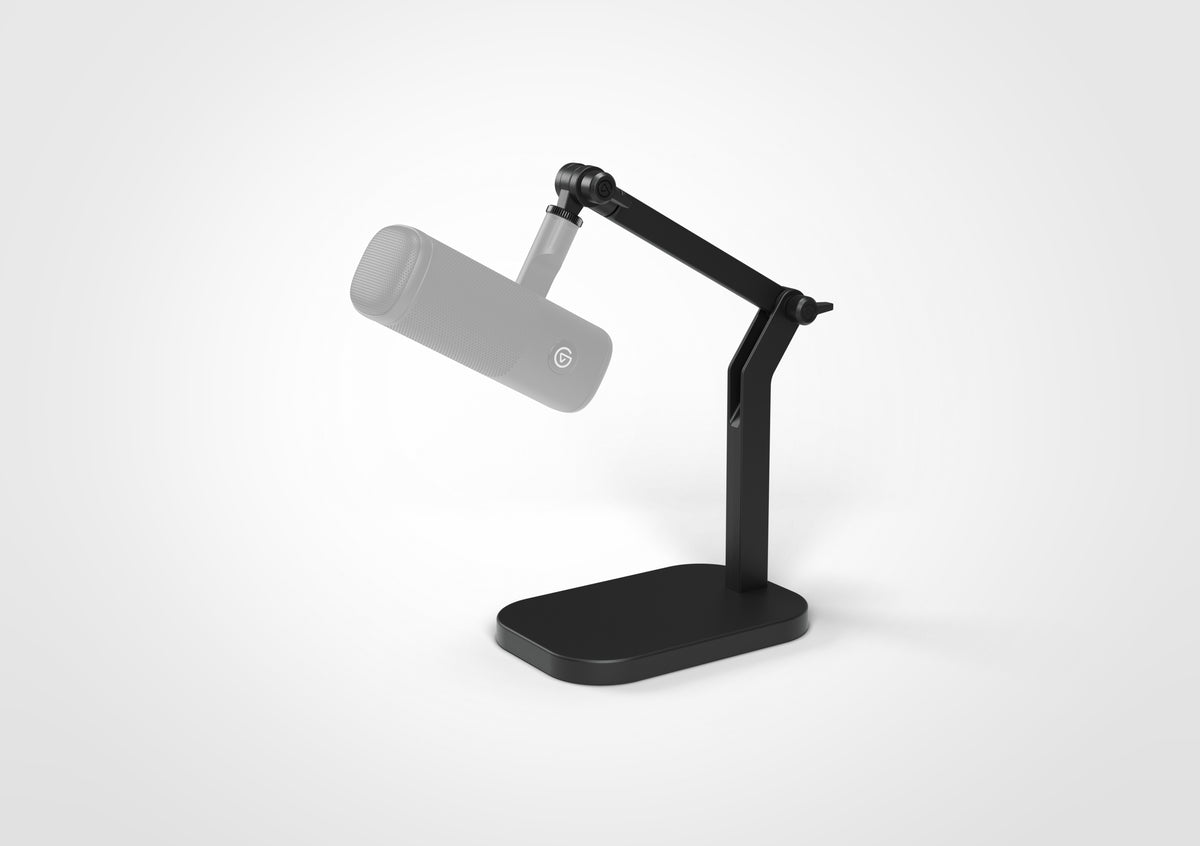 Elgato Wave Desk Stand - 1kg Load; 216mm horizontal reach; 411mm vertical reach; 275° arm rotation; 360° head rotation.