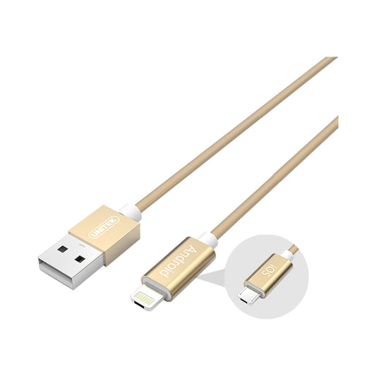 Unitek 1.5m,2-1 Micro & Lightning Gold (y-c4023gd) — Unitek | Guards on Duty Shop