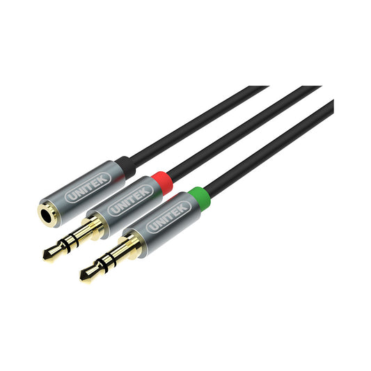Unitek 0.2m 3.5 F to 2 x M Audio Cbl Y-c957abk — Unitek | Guards on Duty Shop