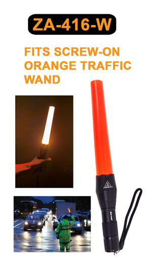 ZA-416-W Extreme Bright Flashlight LED 1000 Lumen Aluminium with Orange Traffic Wand