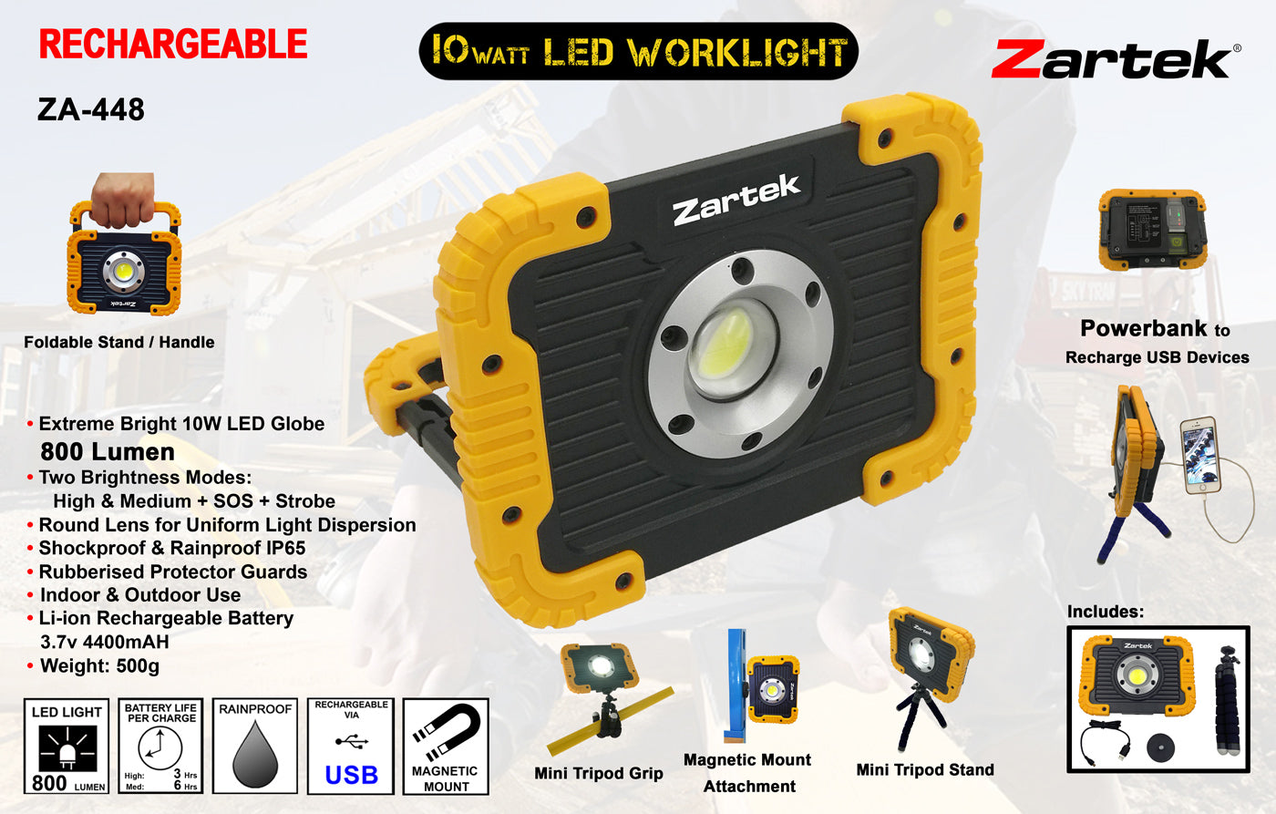 ZARTEK ZA-448 Worklight 10W - LED - Guards On Duty Shop & Security Guards