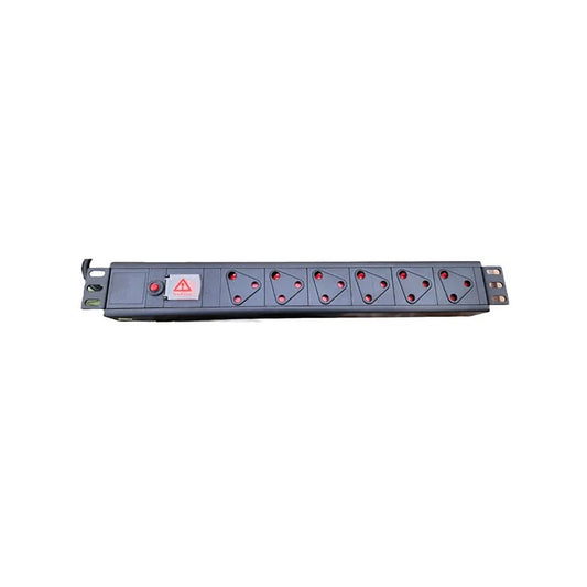 Zone Enclosures 6-Way 2M Hard Wire Lead Metal Black PDU