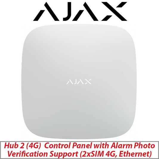 Ajax - Hub 2 White 4G - control panel with alarm photo verification suppor...