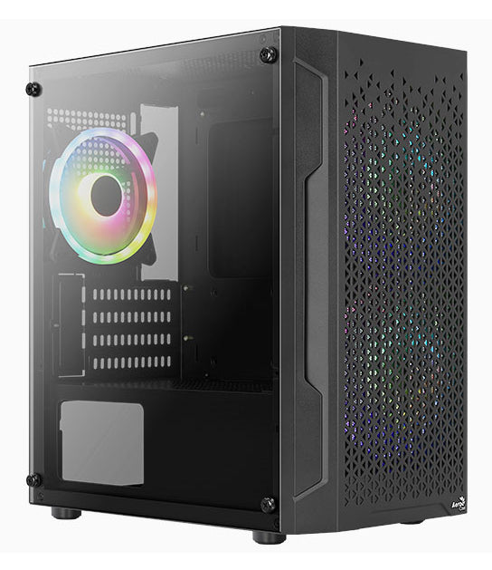 Aerocool Trinity Mini Black tower case - 2x 140mm and 1x 120mm RGB included - Micro ATX - 2x3.5'' or 3x 2.5'' - 240mm radiator