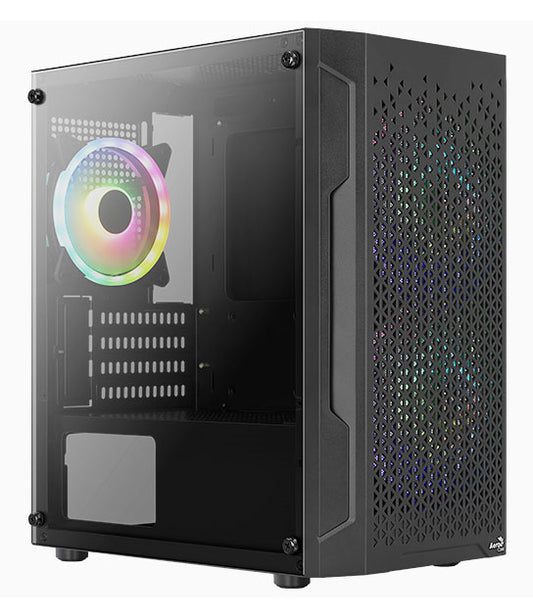 Aerocool Trinity Mini Black tower case - 2x 140mm and 1x 120mm RGB included - Micro ATX - 2x3.5'' or 3x 2.5'' - 240mm radiator