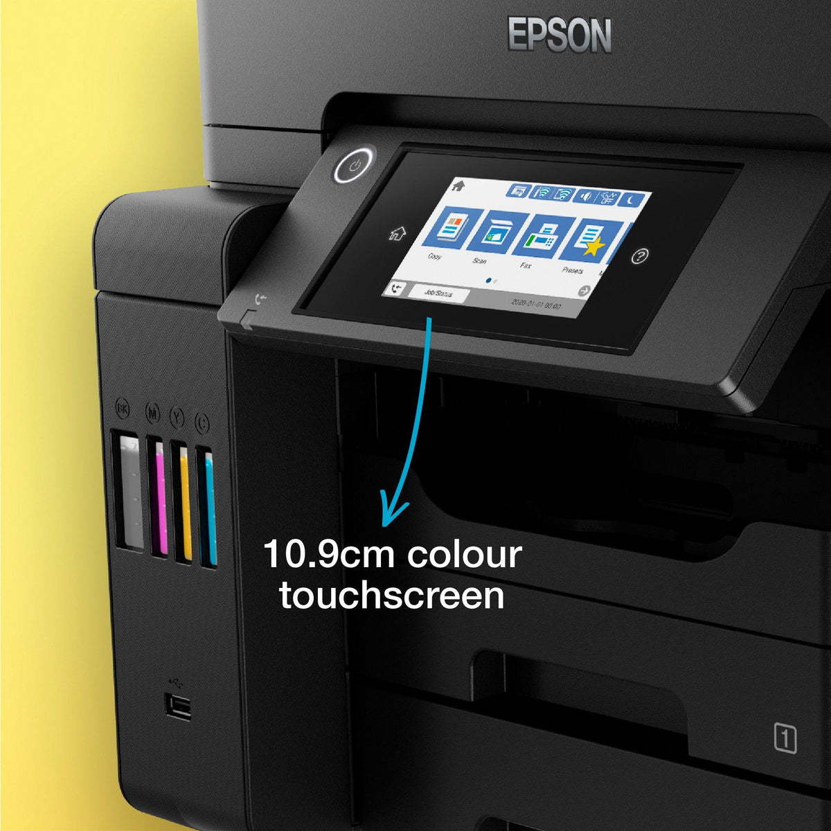 Epson EcoTank L6570 - 25ppm in black and color; Wi-Fi; Wi-Fi Direct; Ethernet & free mobile printing apps; 2x A4 250-sheet front