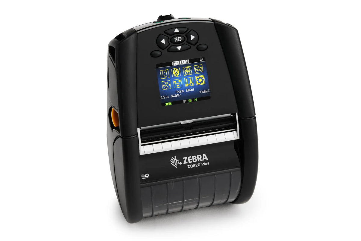 Zebra DT Printer ZQ620 Plus 3''/72mm; English fonts;Dual 802.11AC / BT4.x; Linered platen; 0.75'' core; Group E; Shoulder strap;