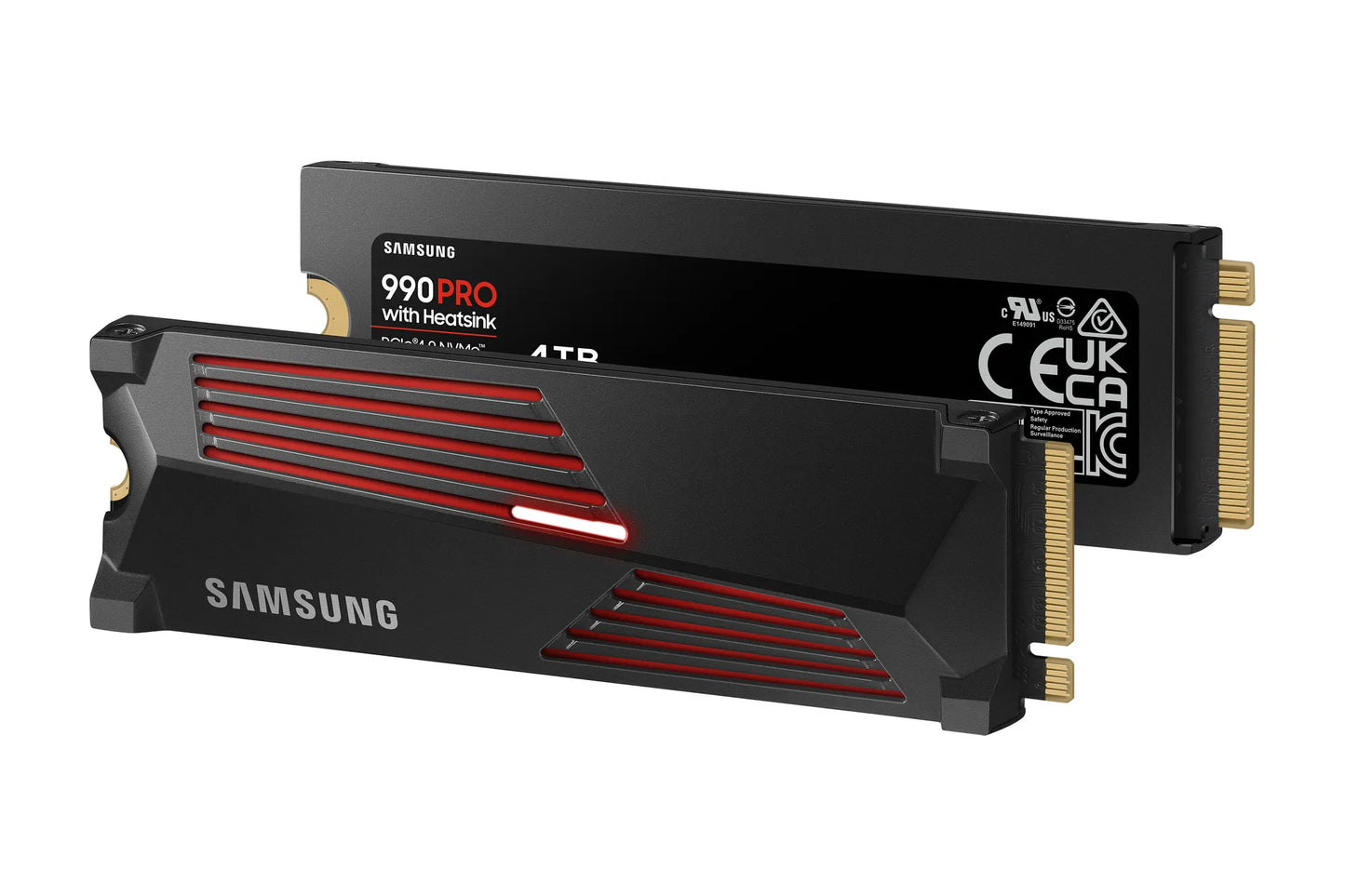 SAMSUNG 990 PRO 4 TB NVME SSD W/HEATSINK - READ SPEED UP TO 7450 MB/S, WRITE SPEED TO UP 6900 MB/S, RANDOM READ UP TO 1400000 IOPS, RANDOM WRITE UP TO 1550000 IOPS, PCIE 4.0 X4, NVME 2.0, V-NAND 3BIT MLC; IN-HOUSE CONTROLLER, 2GB LOW POWER DDR4, 2400TBW 5 - Guards On Duty Shop & Security Guards