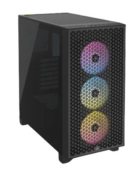 3000D RGB AIRFLOW Black Mid-Tower PC Case; 2x 3.5'' |  2x 2.5'' Drive Bays; Up to 360mm Radiator compatible; 3x 120mm fan incl