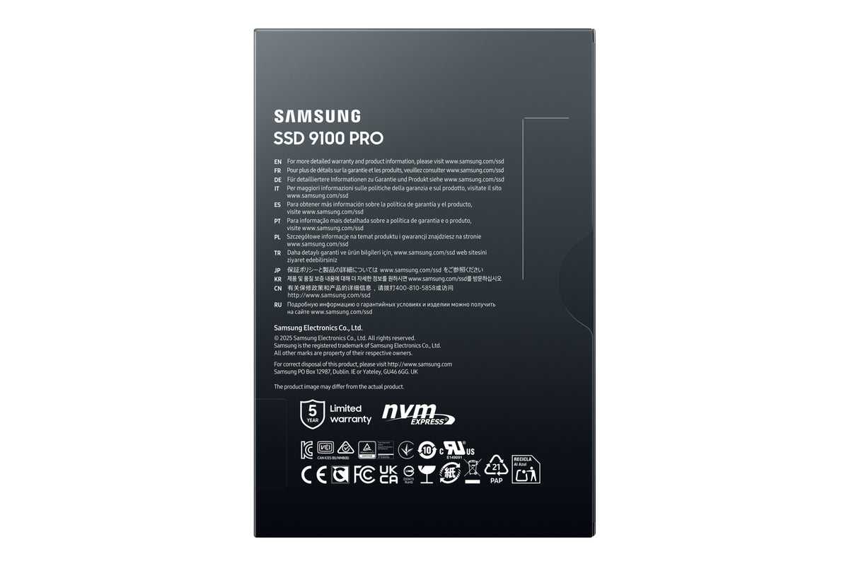 SAMSUNG MZ-VAP2T0BW 9100 PRO 2 TB NVMe SSD - Read Speed up to 14 700 MB/s; Write Speed to up 13 300 MB/s; Random Read up to 1 85