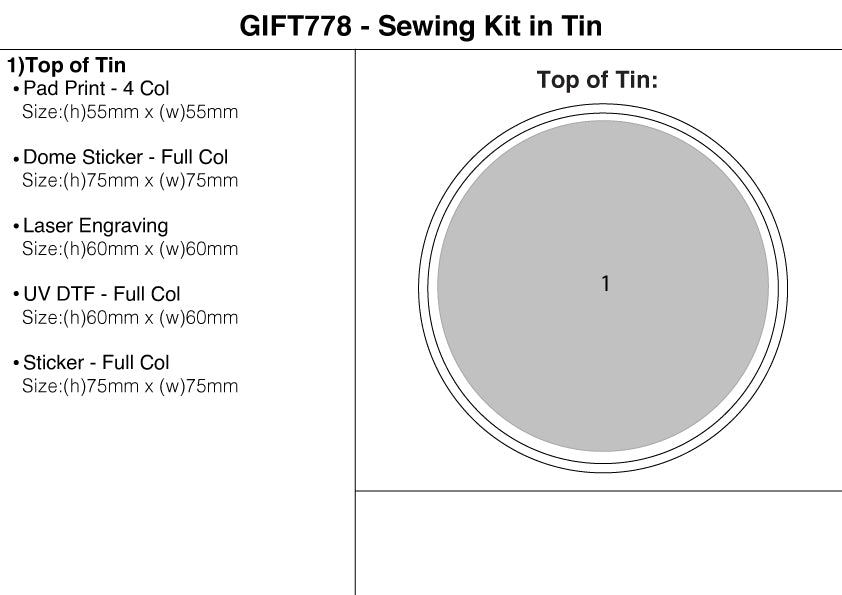 Sewing Kit in Tin