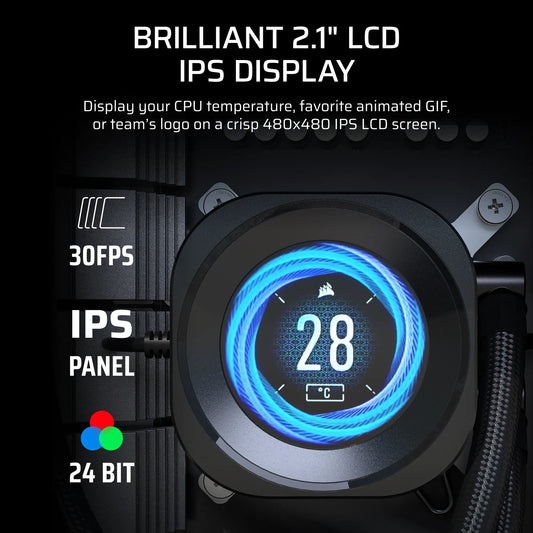 NAUTILUS 240 RS LCD Liquid CPU Cooler – 2.1'''' IPS LCD Screen – RS120 Fans – 240 mm Radiator – LGA 1851/1700;
AMD® AM5/AM4 -