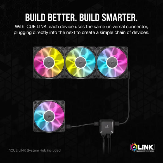 Corsair RX Series; iCUE LINK RX140; 140mm Fan; Dual Pack - White.