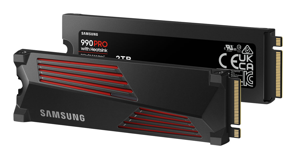 SAMSUNG MZ-V9P2T0CW 990 PRO 2 TB NVMe SSD W/Heatsink - Read Speed up to 7450 MB/s; Write Speed to up 6900 MB/s; Random Read up t