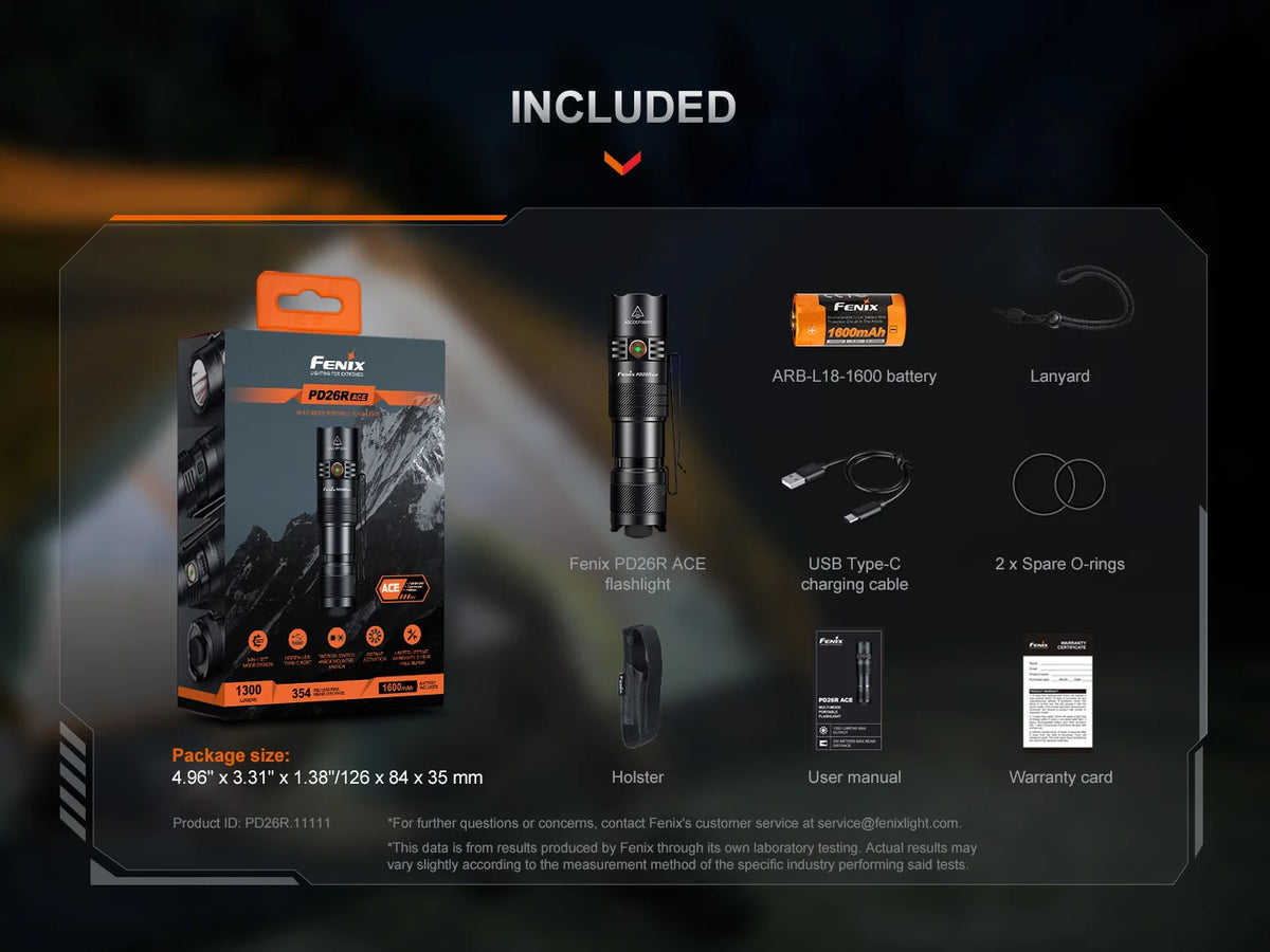 Fenix PD26R Ace Rechargeable Tactical Flashlight