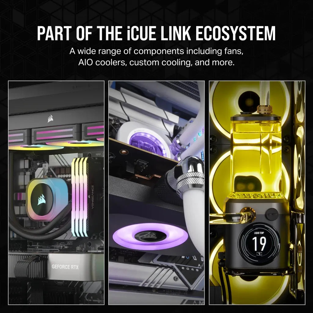 Corsair RX RGB Series; iCUE LINK RX120 RGB White; 120mm Fan; Triple Pack