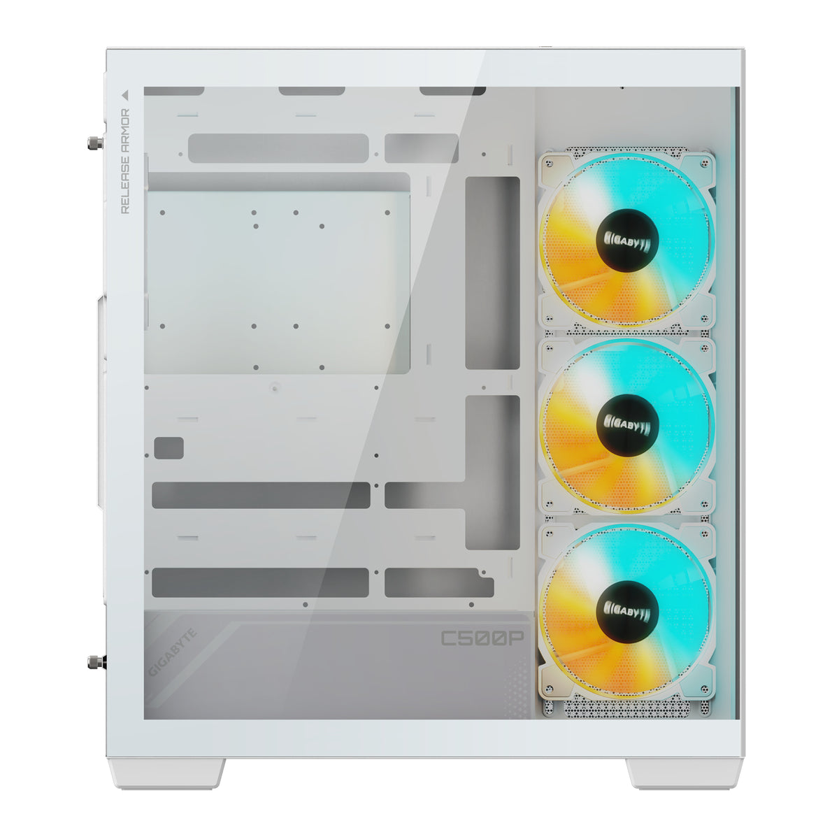 Gigabyte C500 White Panoramic Stealth ATX Chassis; 1x 3.5'' | 2x 2.5'' Drive Bays; 360mm Radiator; 4x 120mm ARGB fan incl;