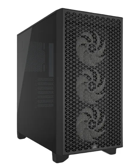 3000D RGB AIRFLOW Black Mid-Tower PC Case; 2x 3.5'' |  2x 2.5'' Drive Bays; Up to 360mm Radiator compatible; 3x 120mm fan incl