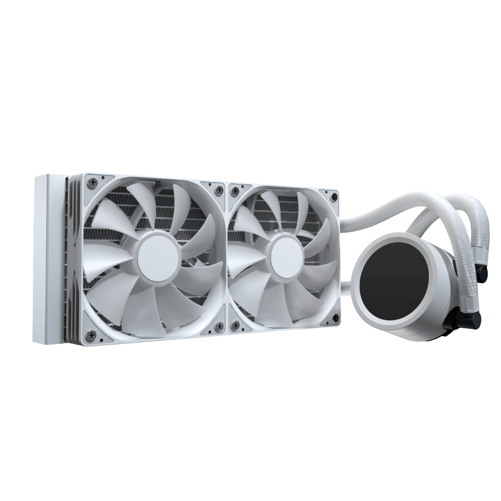 Aerocol Abyss L240 White with digital display - 240mm ARGB Liquid Cooler - Intel LGA1851/LGA1700 - AMD AM4/AM5. .