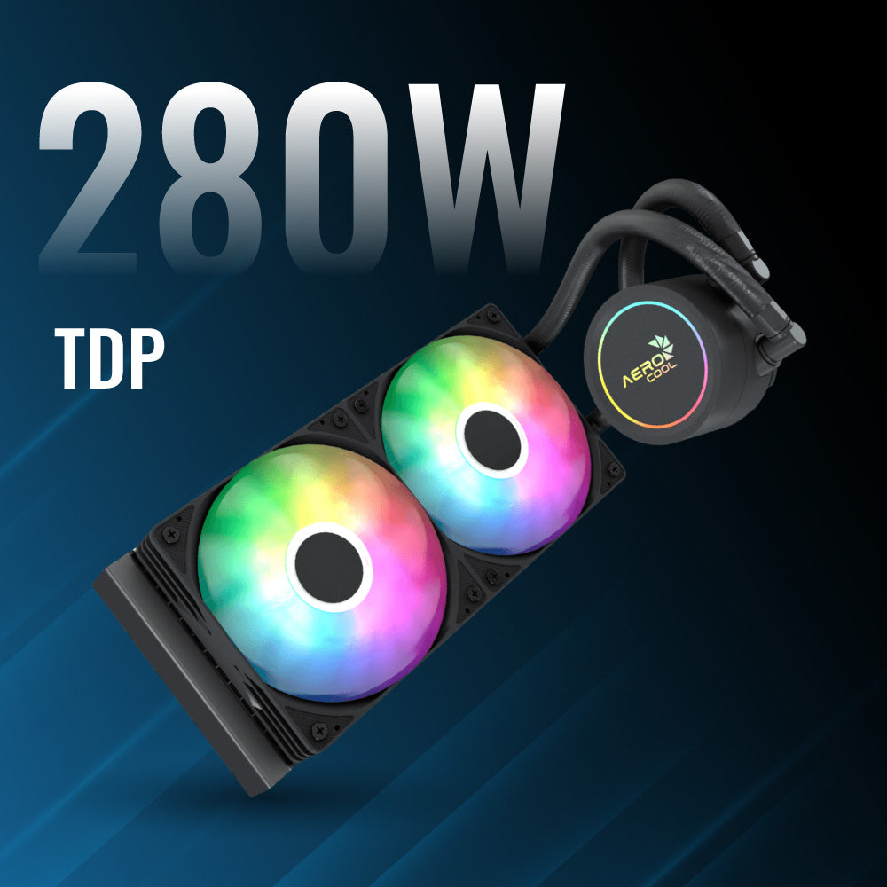 Aerocol Abyss L240 Black - 240mm ARGB Liquid Cooler - Intel LGA1851/LGA1700 - AMD AM4/AM5.