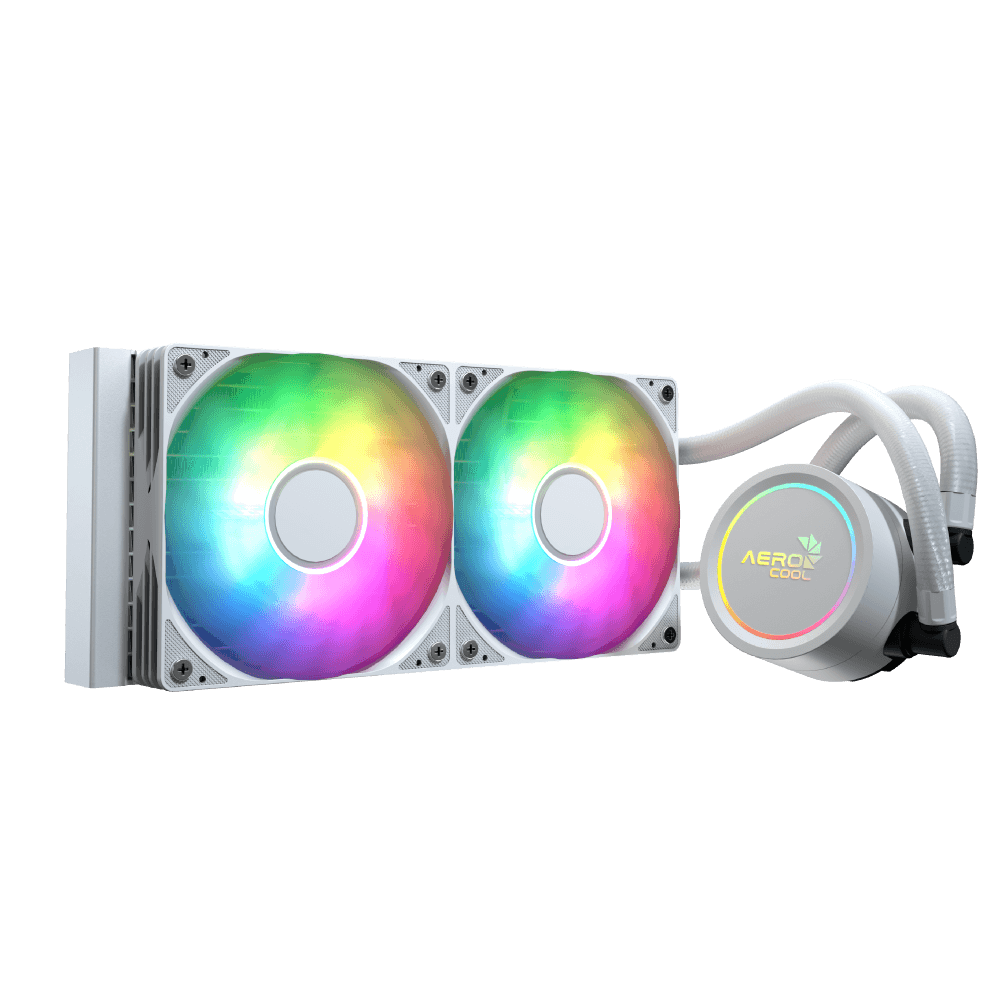 Aerocol Abyss L240 White - 240mm ARGB Liquid Cooler - Intel LGA1851/LGA1700 - AMD AM4/AM5.