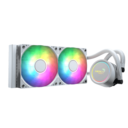 Aerocol Abyss L240 White - 240mm ARGB Liquid Cooler - Intel LGA1851/LGA1700 - AMD AM4/AM5.