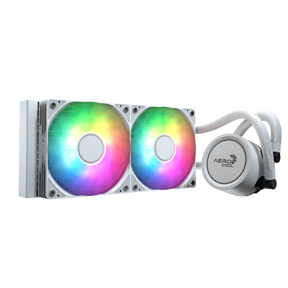 Aerocol Abyss L240 White - 240mm ARGB Liquid Cooler - Intel LGA1851/LGA1700 - AMD AM4/AM5.