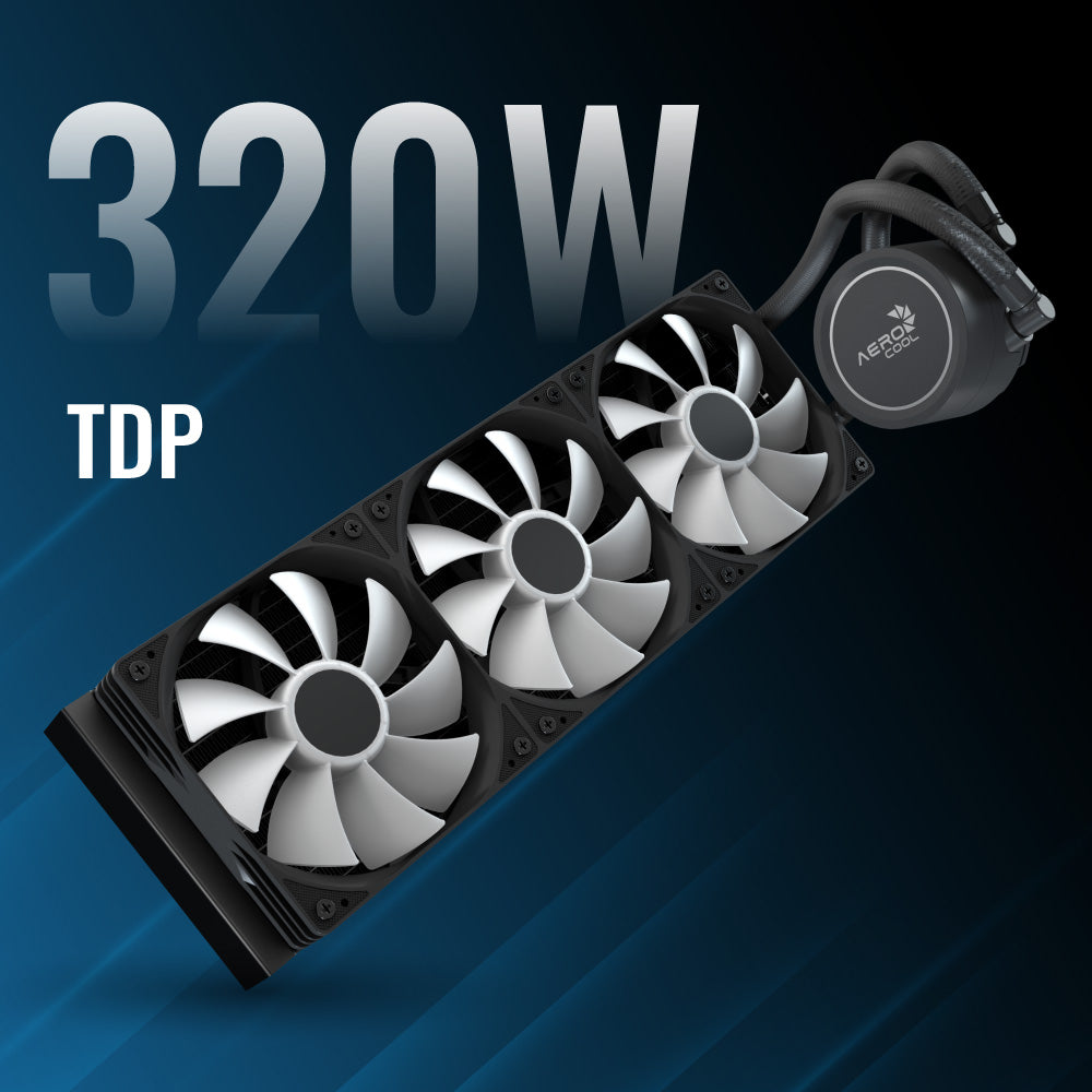Aerocol Abyss L360 Black - 360mm ARGB Liquid Cooler - Intel LGA1851/LGA1700 - AMD AM4/AM5.
