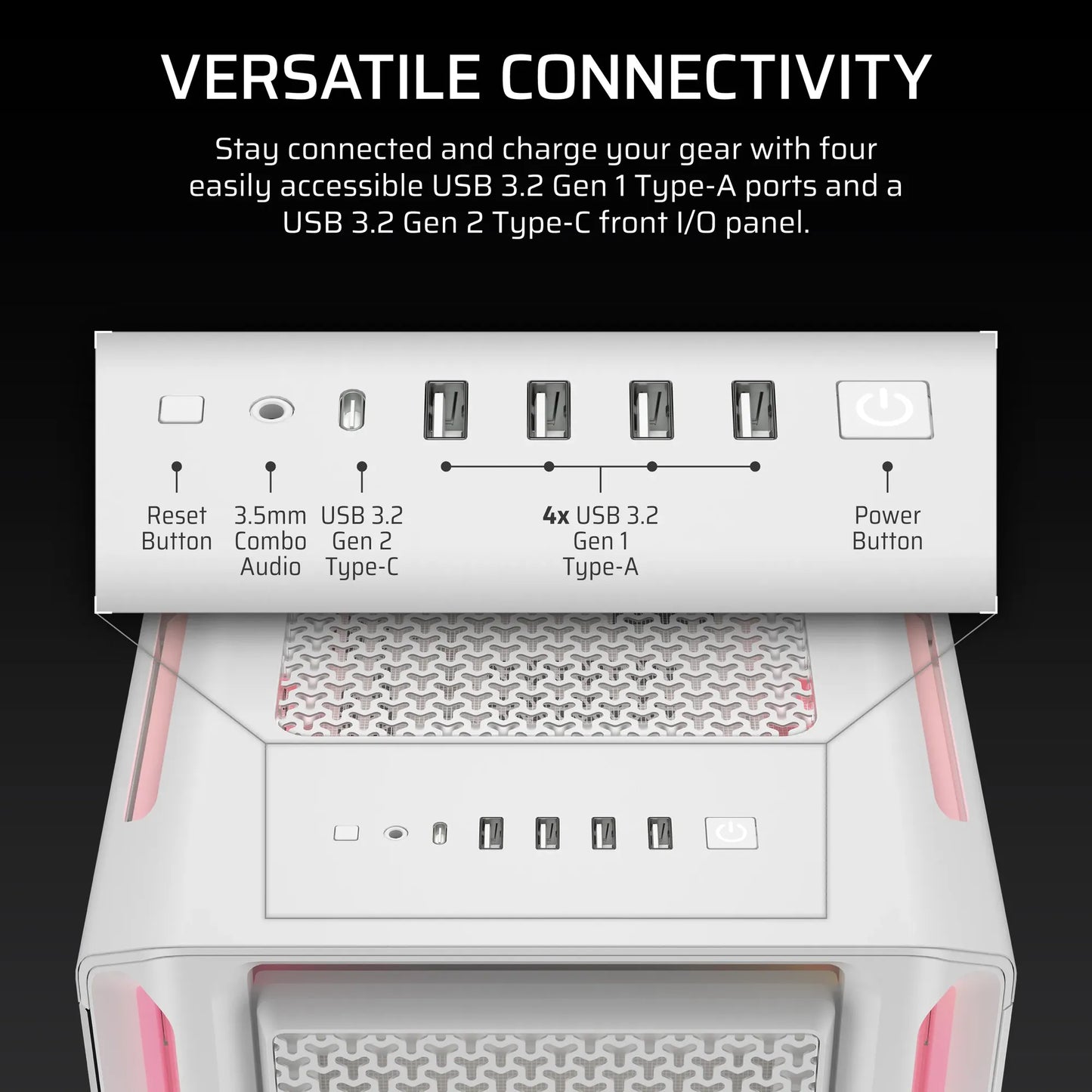 Corsair iCUE LINK 5000T LX RGB Mid-Tower PC Case; White