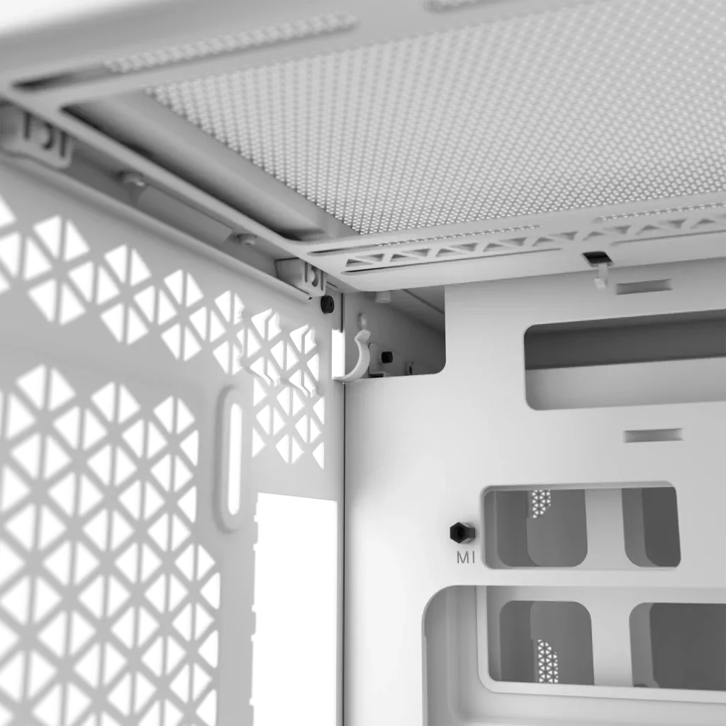 2500D Airflow White Mid-Tower Dual Chamber PC Case; 2x 3.5'' |  2x 2.5'' Drive Bays; Up to 360mm Radiator compatible