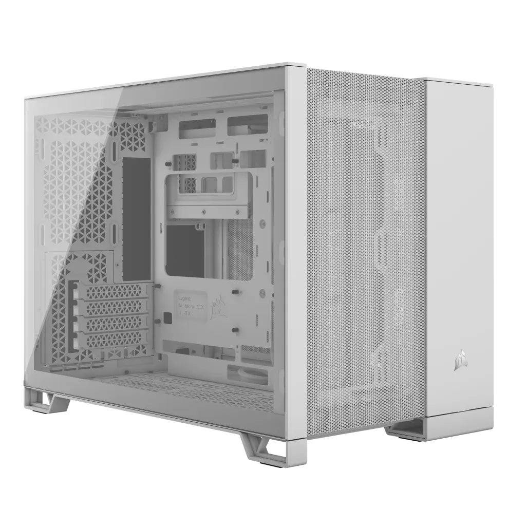 2500D Airflow White Mid-Tower Dual Chamber PC Case; 2x 3.5'' |  2x 2.5'' Drive Bays; Up to 360mm Radiator compatible