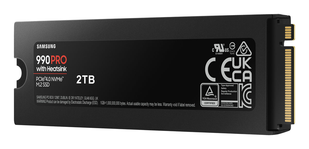 SAMSUNG MZ-V9P2T0CW 990 PRO 2 TB NVMe SSD W/Heatsink - Read Speed up to 7450 MB/s; Write Speed to up 6900 MB/s; Random Read up t
