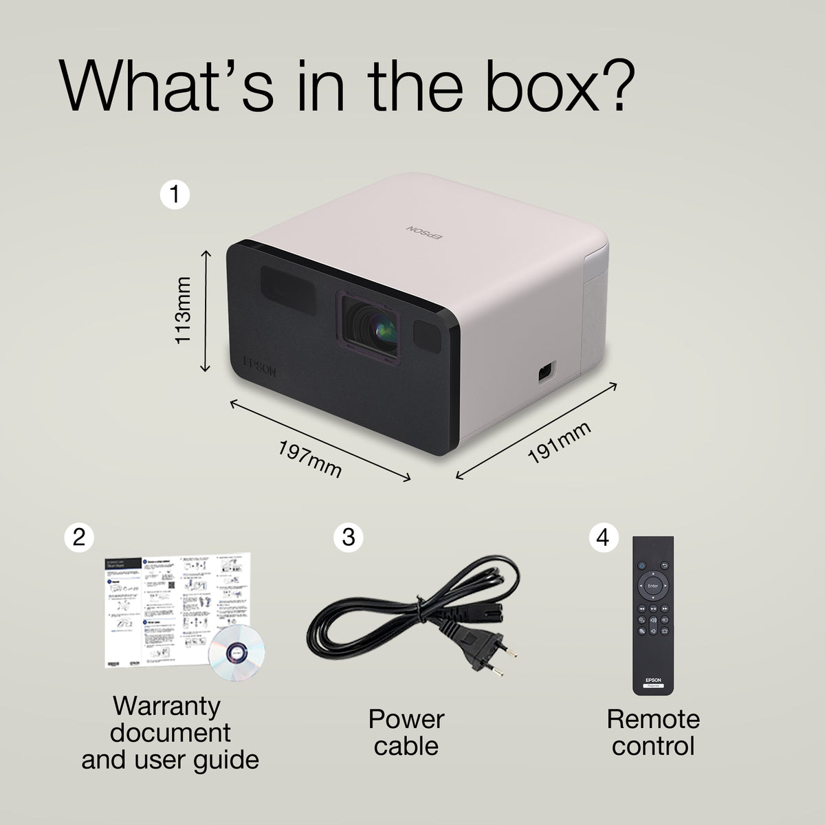 Epson EF-22B- Full HD; Laser; Gaming; Home Cinema; TV&Box Set; 1000 Lumens; USB; HDMI; Jack Plug Unit Colour Black
