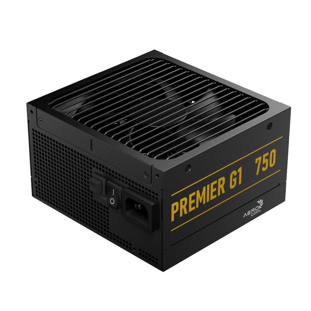 Aerocool Premier G1 Gold 750W PSU - ATX 3.1 PCIe5.1 - ATX 24 PIN; 1x 4+4PIN CPU; 1x CPU 8PIN; 12x SATA; 2x PATA; 9x PCIe 6+2PIN;