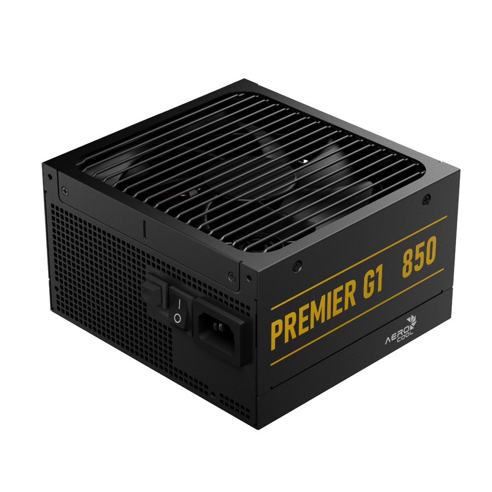 Aerocool Premier G1 Gold 850W PSU - ATX 3.1 PCIe5.1 - ATX 24 PIN; 1x 4+4PIN CPU; 1x CPU 8PIN; 12x SATA; 2x PATA; 4x PCIe 6+2PIN