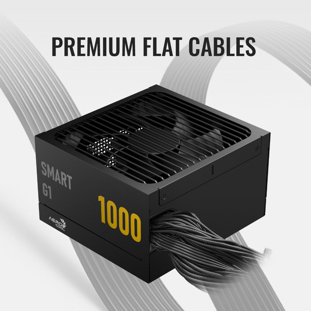 Aerocool SMART G1 Gold 650W PSU - ATX 3.1 PCIe5.1 - ATX 24 PIN; 1x 4+4PIN CPU/2x CPU 8PIN; 12x SATA; 2x PATA; 2x PCIe 6+2PIN