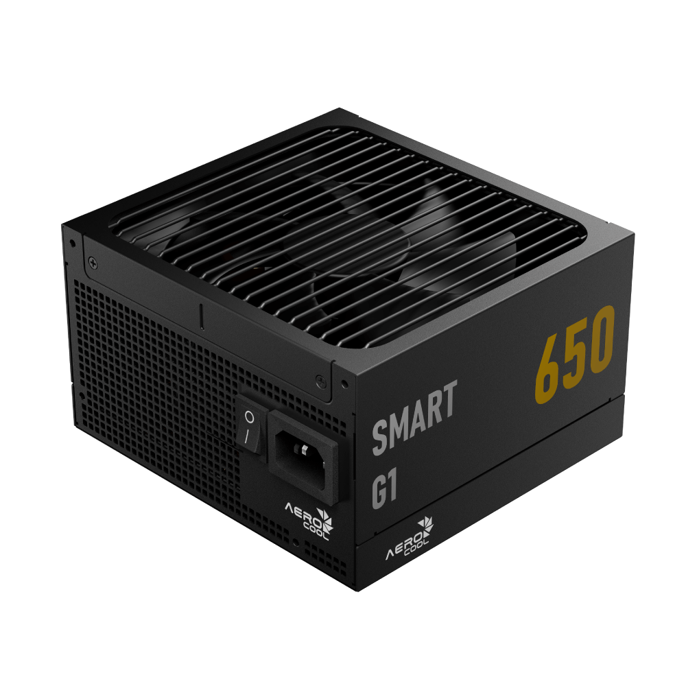 Aerocool SMART G1 Gold 650W PSU - ATX 3.1 PCIe5.1 - ATX 24 PIN; 1x 4+4PIN CPU/2x CPU 8PIN; 12x SATA; 2x PATA; 2x PCIe 6+2PIN