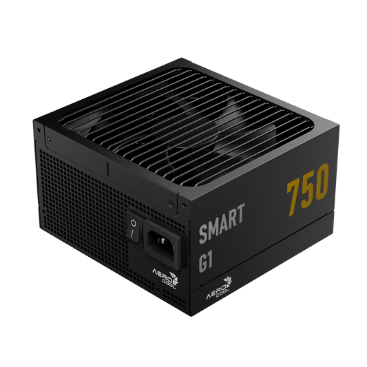 Aerocool SMART G1 Gold 750W PSU - ATX 3.1 PCIe5.1 - ATX 24 PIN; 2x 4+4PIN CPU/2x CPU 8PIN; 12x SATA; 2x PATA; 3x PCIe 6+2PIN; 1x