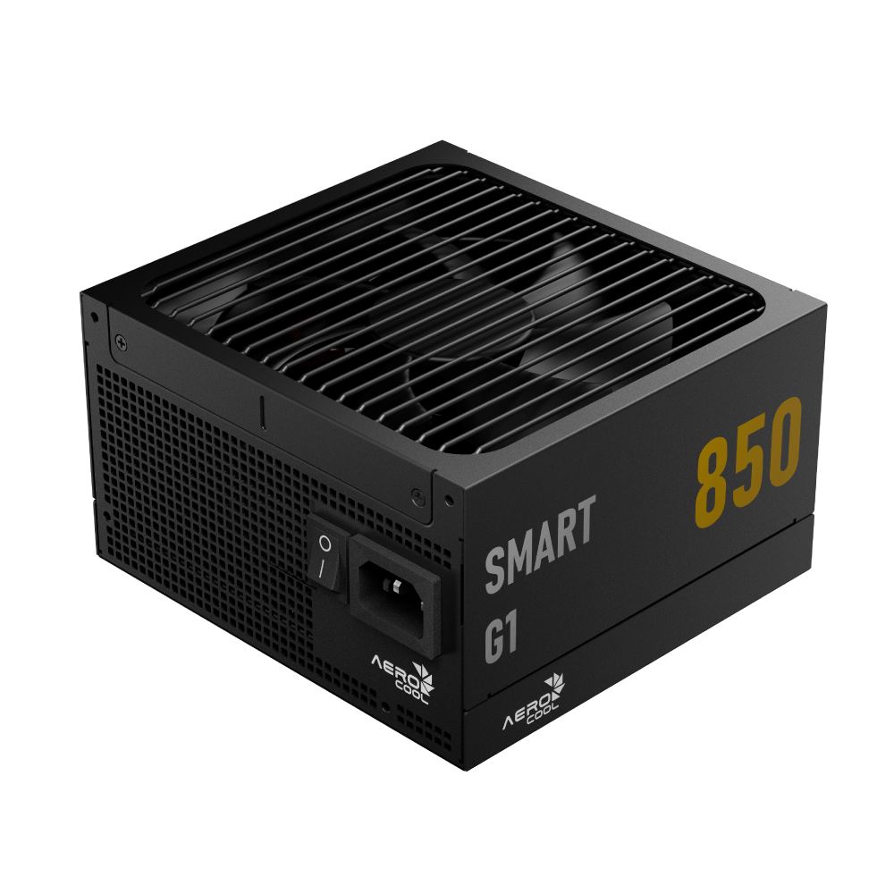 Aerocool SMART G1 Gold 850W PSU - ATX 3.1 PCIe5.1 - ATX 24 PIN; 2x 4+4PIN CPU/2x CPU 8PIN; 12x SATA; 2x PATA; 3x PCIe 6+2PIN; 1x