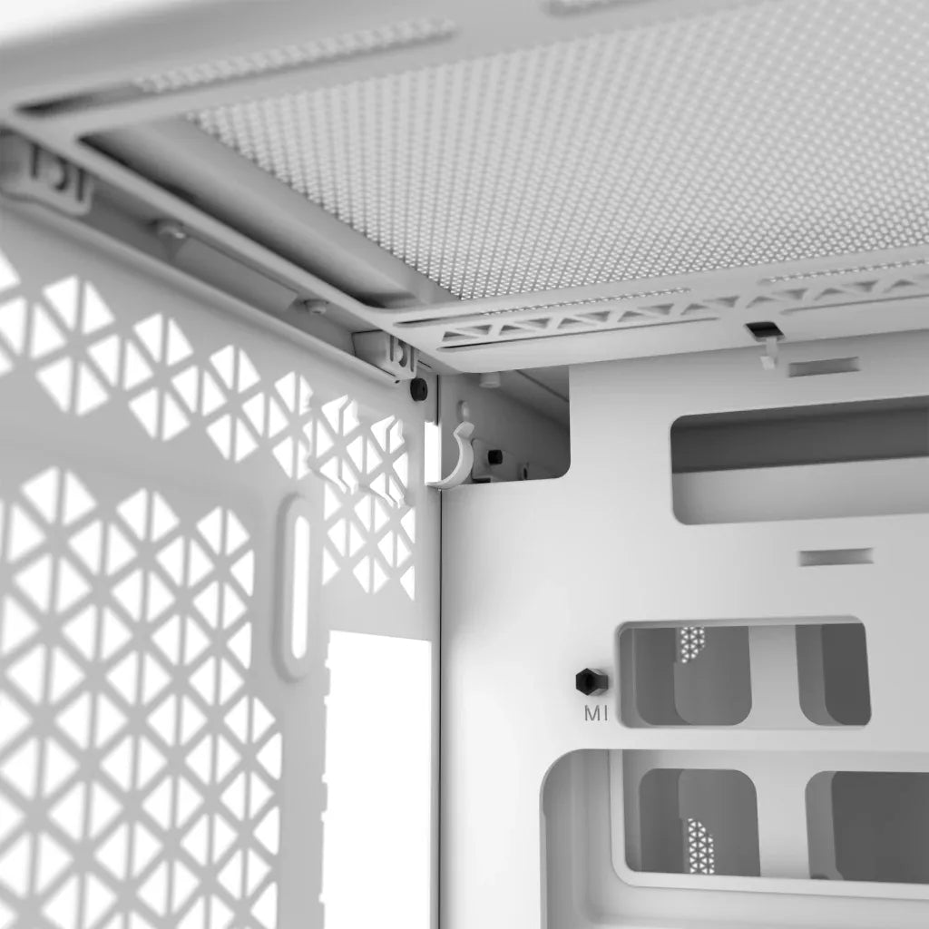 2500D Airflow White Mid-Tower Dual Chamber PC Case; 2x 3.5'' |  2x 2.5'' Drive Bays; Up to 360mm Radiator compatible