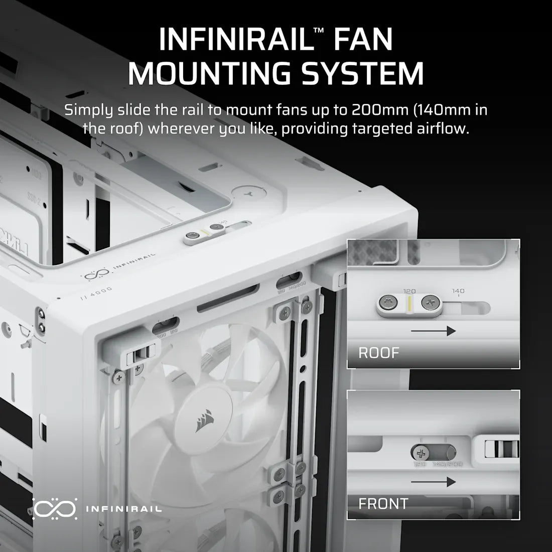 FRAME 4000D RS WOOD Modular High Airflow Mid-Tower PC Case; 4x  RS Fans; White & Oak.
