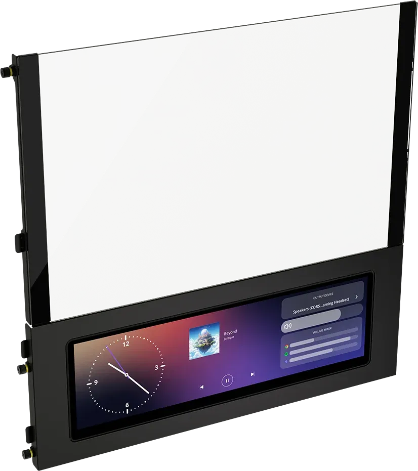 FRAME 4000D LCD RS ARGB Premium Mid-Tower PC Case; Includes 4x RS120 PWM ARGB Fans; XENEON EDGE; Black.