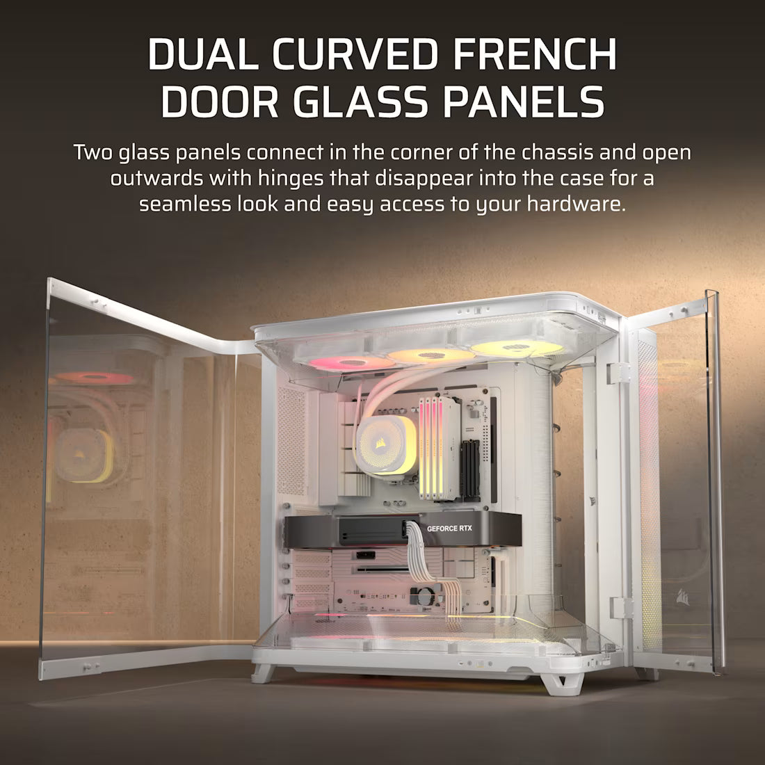 AIR 5400 RS-R ARGB Triple Chamber Mid-Tower PC Case ; 3x Fans Included; 2x 2.5'' ; 1x 3.5''  White