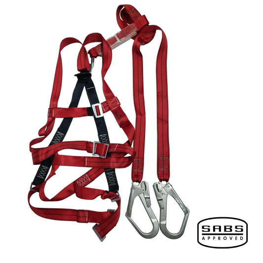 Pinnacle ALPHA Double Lanyard Full Body Harness Scaffold Hook with Waist Belt