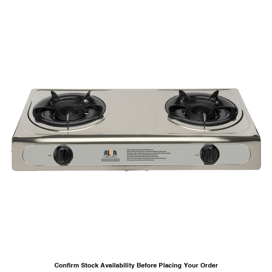 Alva 2-Burner Stainless Steel Gas Stove - Alva 2-Burner Stainless Steel Gas Stove